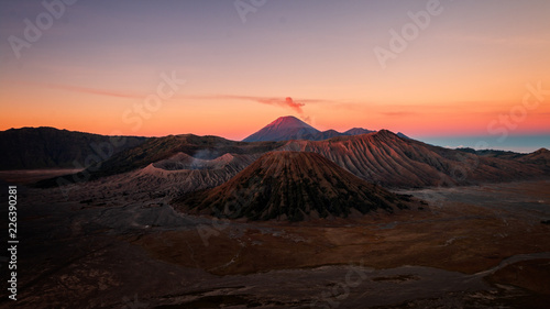 Red sky over Gunung Bromo