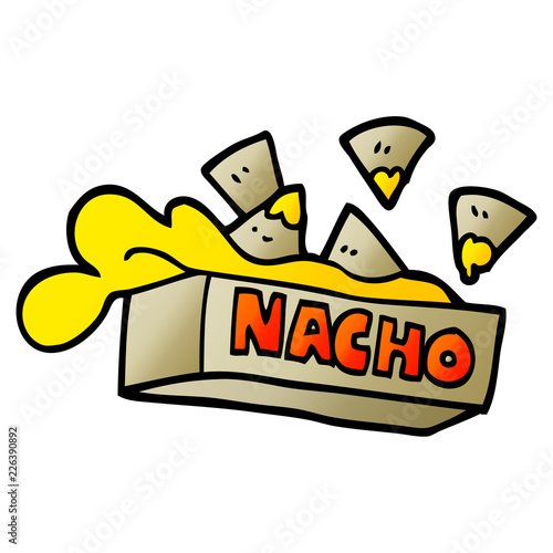 vector gradient illustration cartoon nacho box