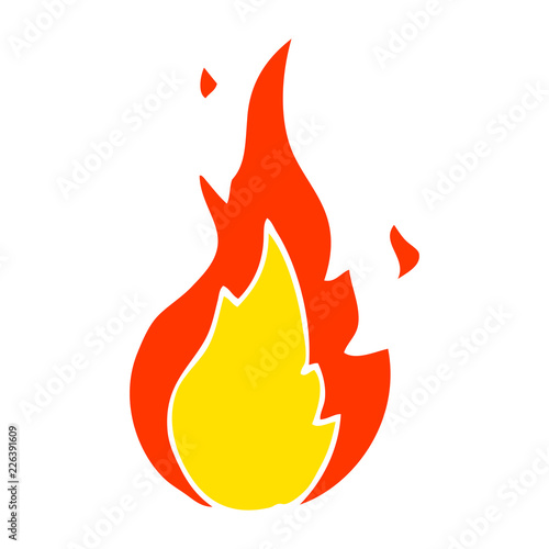 flat color illustration cartoon flame symbol