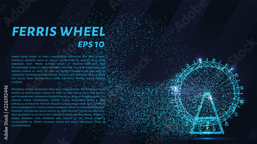 Ferris wheel particles. The Ferris wheel consists of circles and points. Vector illustration