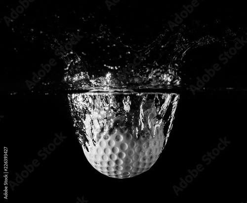 golf ball in water