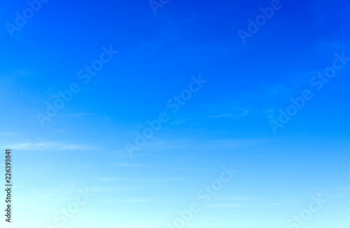 Clear blue sunny sky background