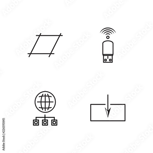 web simple outlined icons set