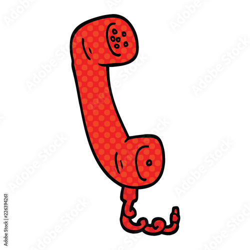 comic book style cartoon telephone handset