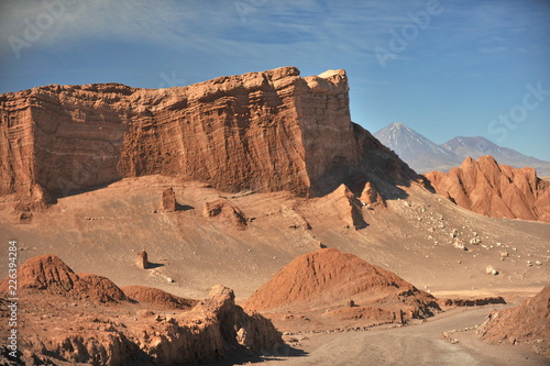 The unique landscapes of the Moon Valley Atacama Desert. Chile.