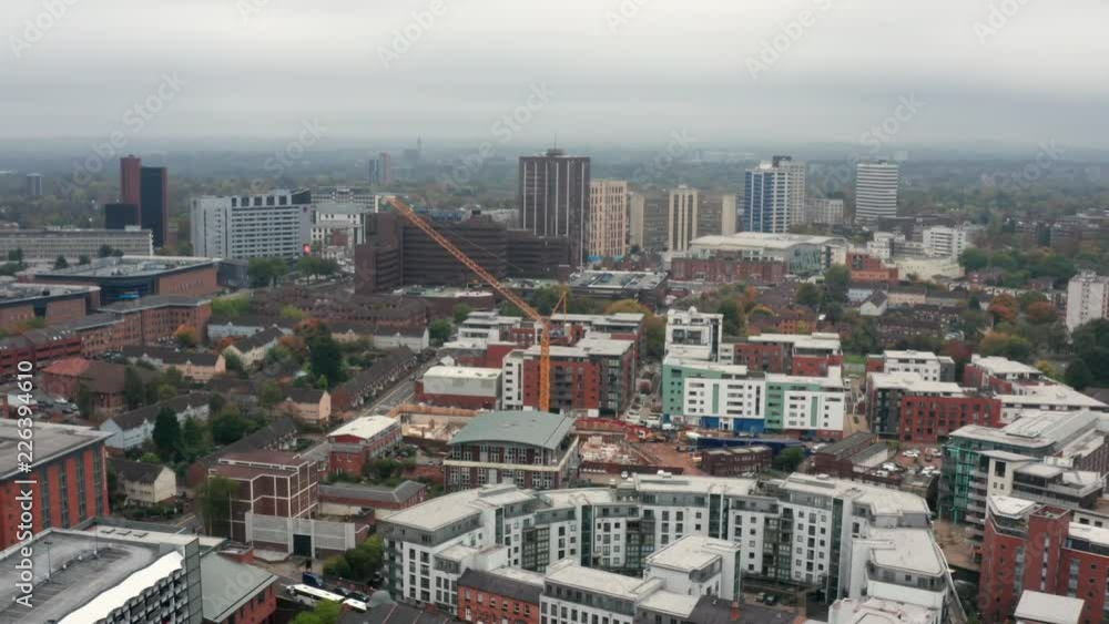 Aerial view of Birmingham, UK.