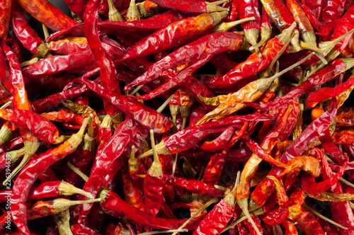 Texture of dried red hot pepper