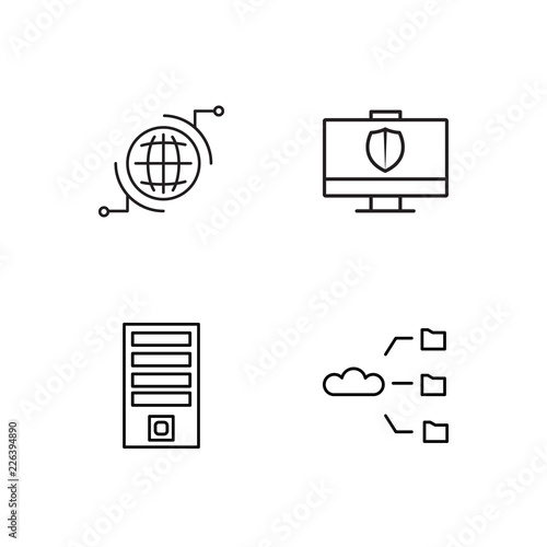 web simple outlined icons set