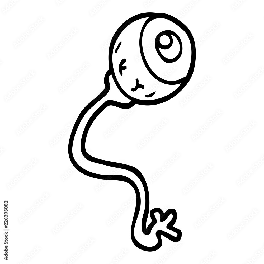 Obraz premium gross black and white cartoon eyeball