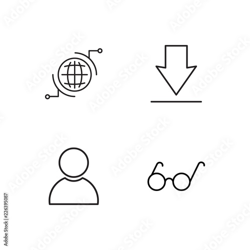 web simple outlined icons set