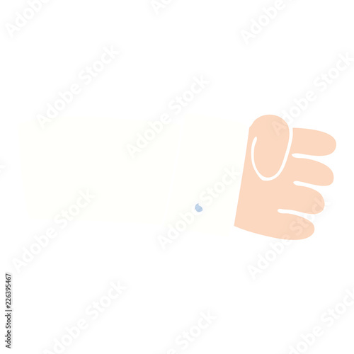 flat color illustration cartoon judo chop shirt arm