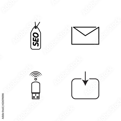 web simple outlined icons set