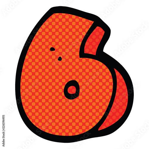 comic book style cartoon number six