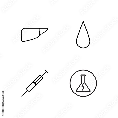 medical simple outlined icons set