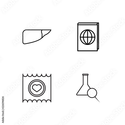 medical simple outlined icons set