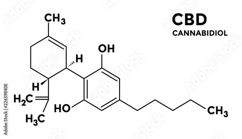Cannabidiol - CBD - structural sceletal formula photo
