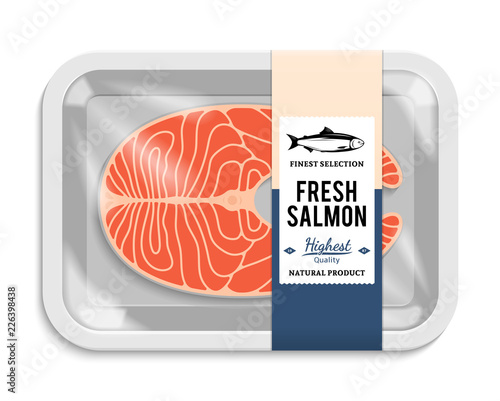 Vector salmon packaging illustration