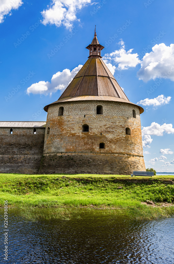 Tower of fortress Oreshek is an ancient Russian fortress