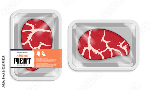 Vector meat packaging illustration