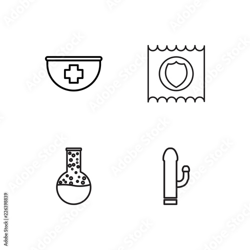 medical simple outlined icons set