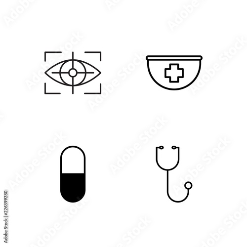 medical simple outlined icons set