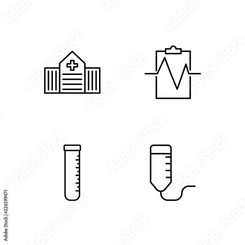 medical simple outlined icons set