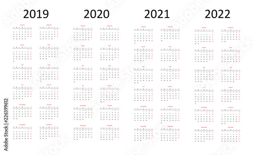Calender 2019-2020-2021-2022