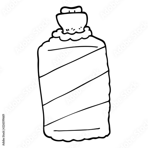 black and white cartoon hot water bottle