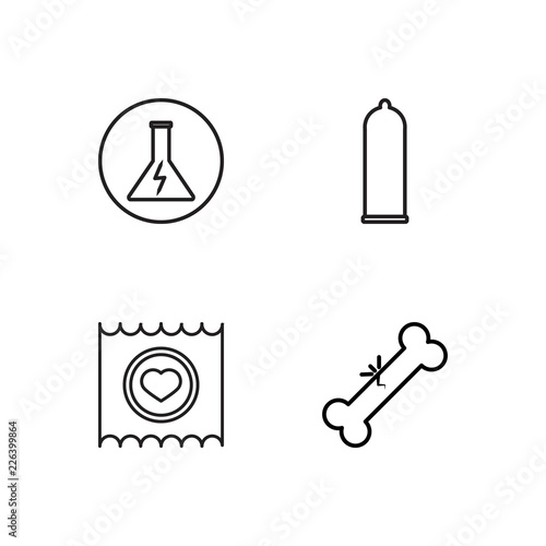 medical simple outlined icons set