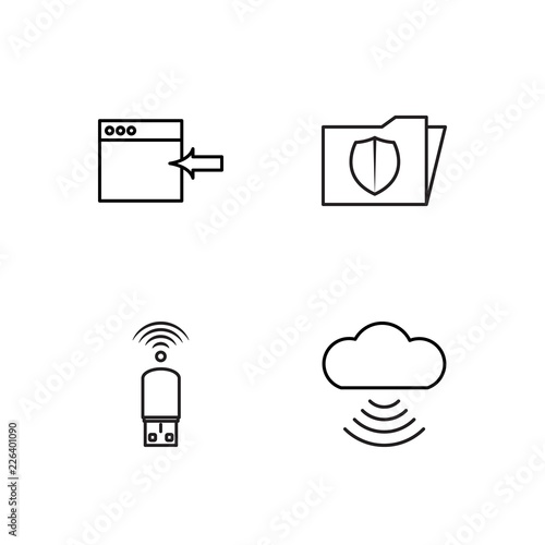 web simple outlined icons set