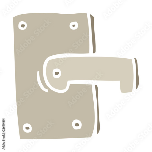 flat color illustration cartoon metal door handle