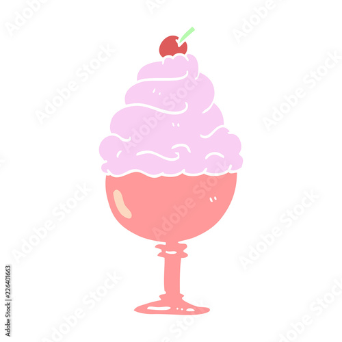 flat color illustration cartoon ice cream