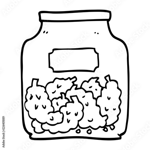 black and white cartoon cannabis dispensary jar