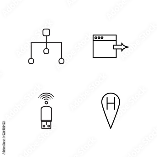 web simple outlined icons set