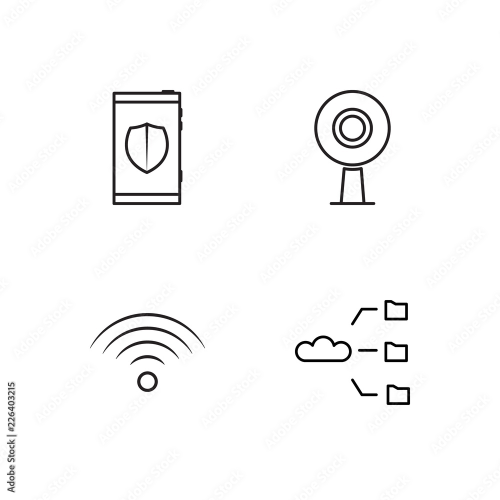 web simple outlined icons set