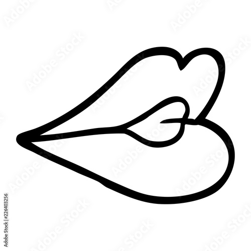 black and white cartoon pouting lips