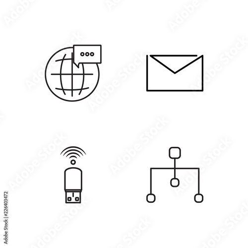 web simple outlined icons set