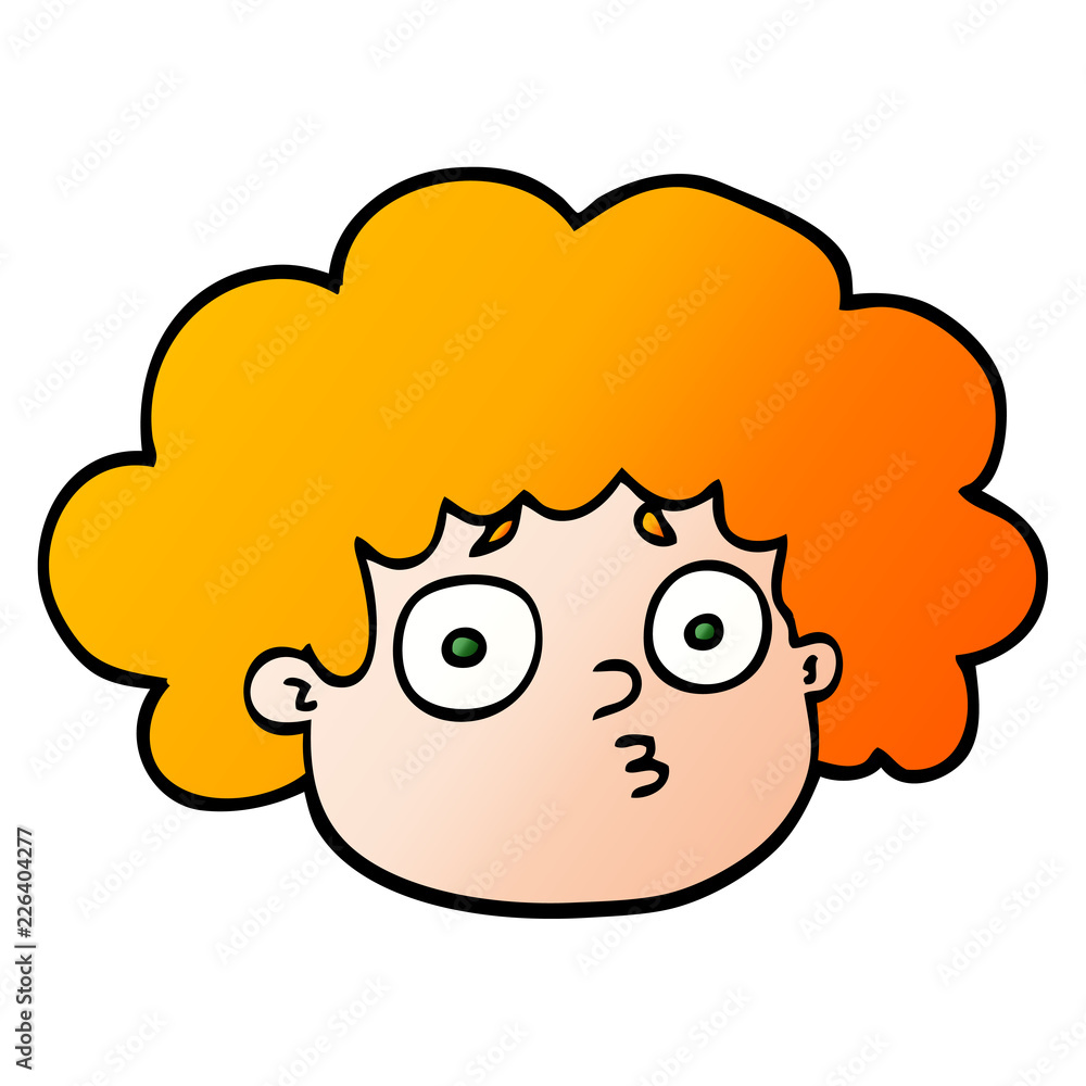 vector gradient illustration cartoon big hair boy vector gradient illustration cartoon big hair boy