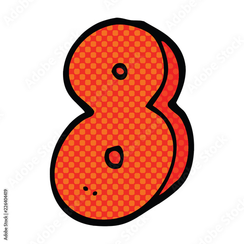 comic book style cartoon number eight