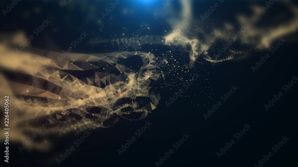 Plexus fantasy abstract technology and motion background. Animated blue ...
