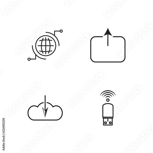 web simple outlined icons set