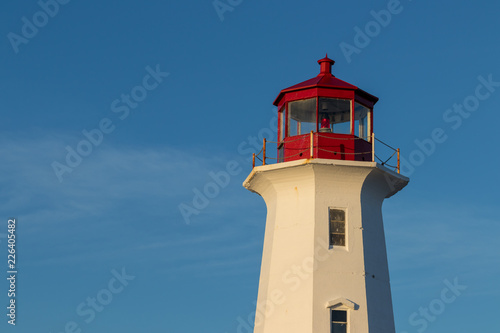 peggy's cove lighthouse closeup, sunset, nova scotia