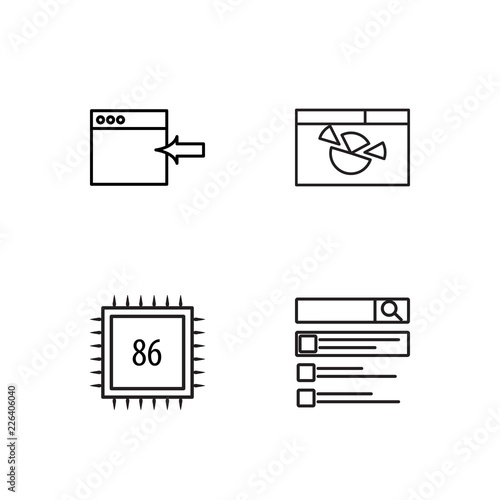 web simple outlined icons set