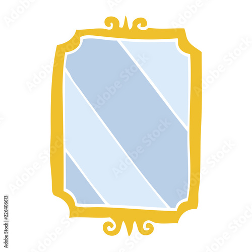 flat color illustration cartoon mirror