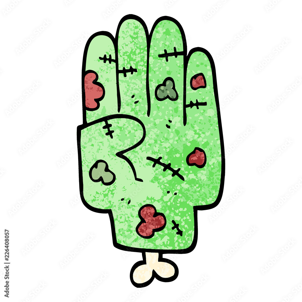 grunge textured illustration cartoon zombie hand grunge textured illustration cartoon zombie hand
