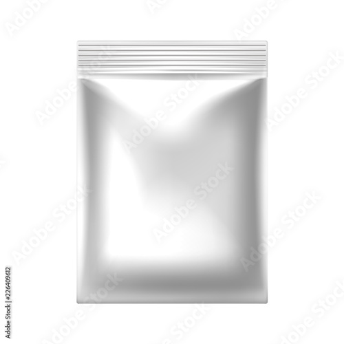 Vector realistic food snack packaging with zipper