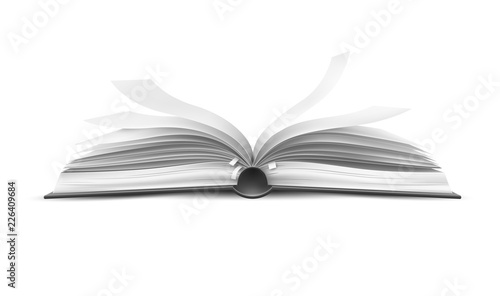 Vector realistic open book with fluttering pages