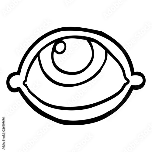 black and white cartoon all seeing eye