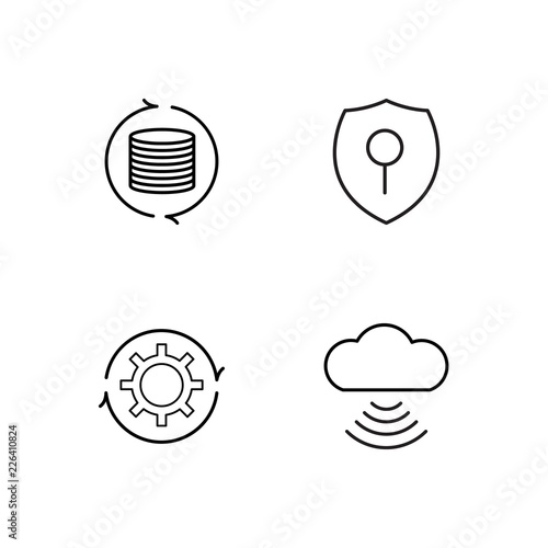 web simple outlined icons set