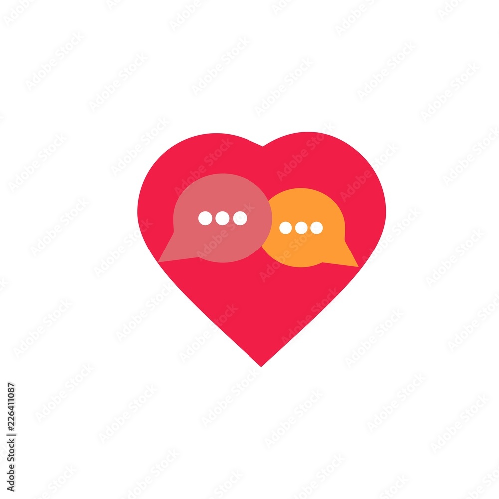 Heart love Icon Dialogue logo vector Heart love Icon Dialogue logo vector